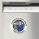 Grad Photo Magnet - Personalized Name Custom Year<br><div class="desc">Save graduation memories on your fridge. This personalized custom name and photo graduation magnet is perfect for save the dates,  thank you notes,  or party favors. Great for swag bags or car magnets.</div>