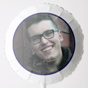 Grad Photo Modern Elegant Typography Graduation Balloon