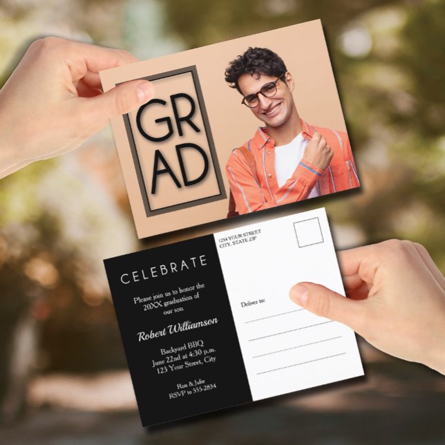 GRAD Photo Party Invitation Postcard (GRAD Photo Party Invitation Postcards)