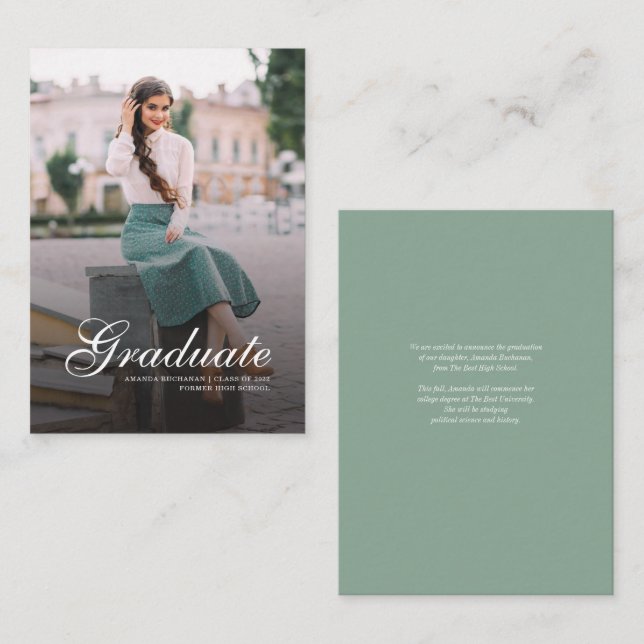 Grad Photo Script 2024 Graduation Announcement (Front/Back)