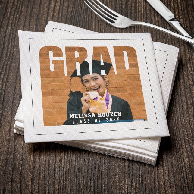 Grad Photo White Graduation Napkins (Grad Photo White Graduation Napkins
)