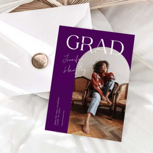 GRAD Purple Arch Graduation Announcement
