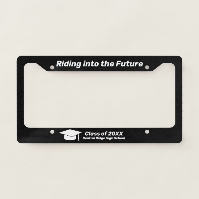 Grad Quotes License Plate Frame - Black Vanity (Front)