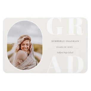 GRAD Rounded Photo Frame Graduation Magnet