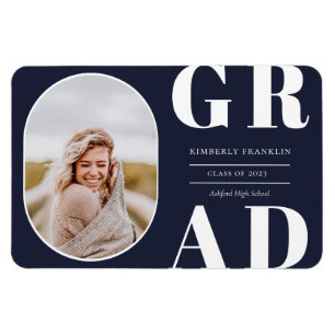 GRAD Rounded Photo Frame Graduation Magnet