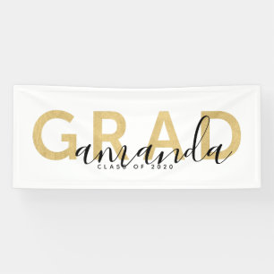 Grad Script Name Personalized Modern Graduation Banner