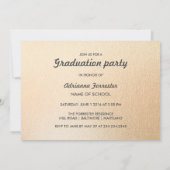 Grad Script Rose Gold Foil Graduation Hat Photo Invitation (Back)
