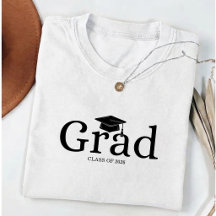 grad simple black white graduation