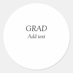 Grad simple minimal graduation elegant modern typo classic round sticker
