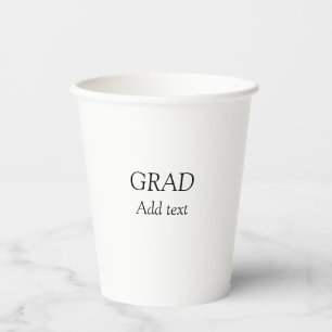 Grad simple minimal graduation elegant modern typo paper cups