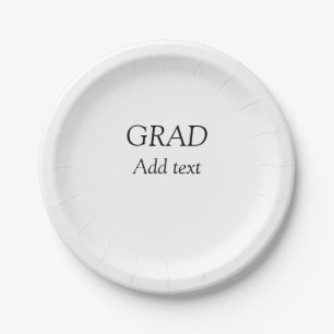 Grad simple minimal graduation elegant modern typo paper plates