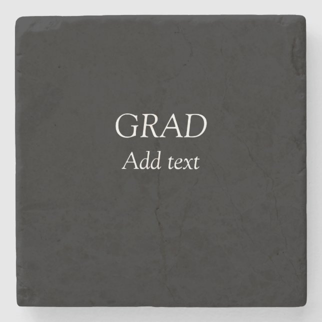 Grad simple minimal graduation elegant modern typo stone coaster (Front)