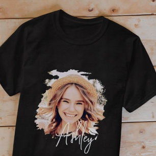 Grad Simple Modern Cool Typography Name and Photo T-Shirt