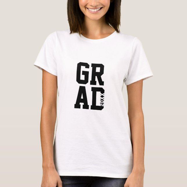 Grad Sports Logo Class of Womens Graduation T-Shirt (Front)