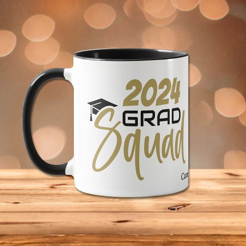 Grad Squad 2024 Gold Black Mug