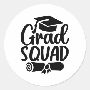 Grad Squad Cl Of 2025 Graduation  Classic Round Sticker