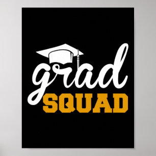 Grad Squad Funny Senior Cl Of 2025 Graduation Fami Poster