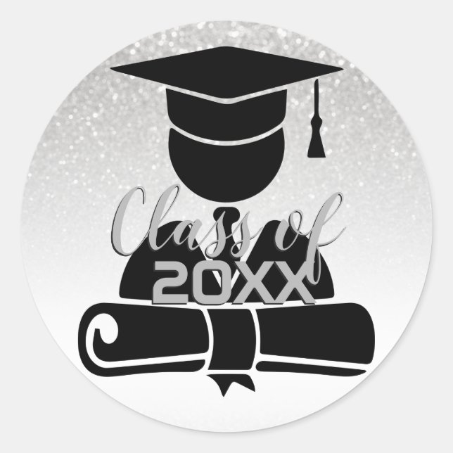 Grad Student - Class of 20XX Classic Round Sticker (Front)