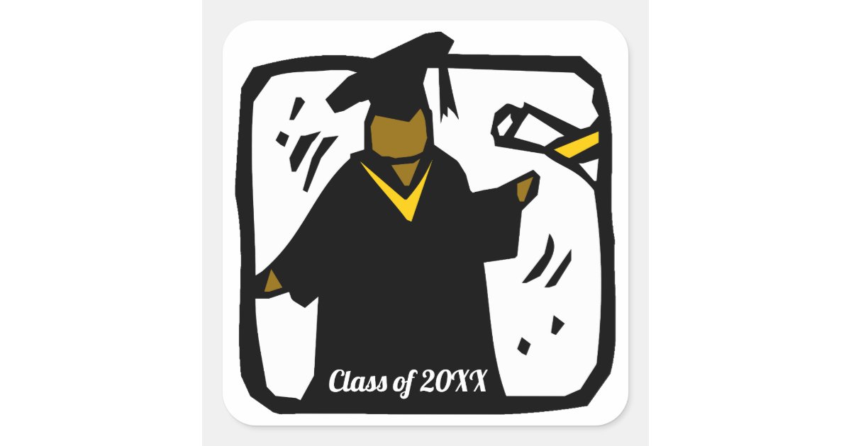 Grad Student Graduation Square Sticker | Zazzle