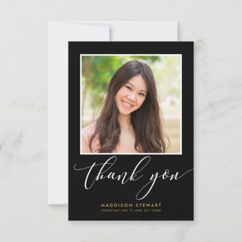 GRAD THANK YOU modern fine calligraphy black