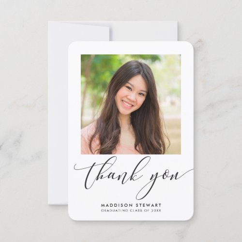 GRAD THANK YOU modern photo simple calligraphy