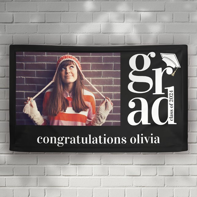 GRAD Trendy Photo Congratulations Graduation Banner (Creator Uploaded)