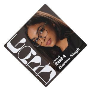 GRAD! Trendy script Graduation Cap Topper