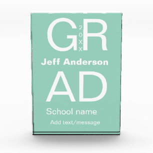 Grad typography modern graduation simple minimal c acrylic award