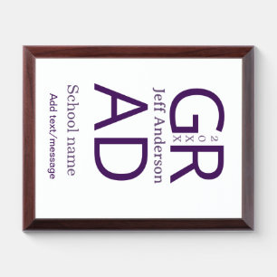 Grad typography modern graduation simple minimal c award plaque