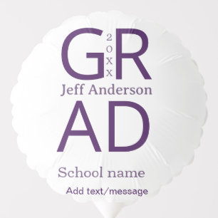 Grad typography modern graduation simple minimal c balloon