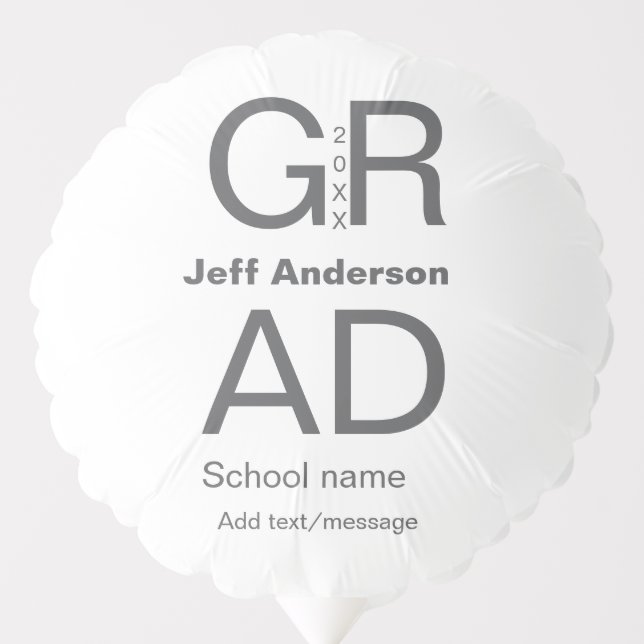 Grad typography modern graduation simple minimal c balloon (Front)