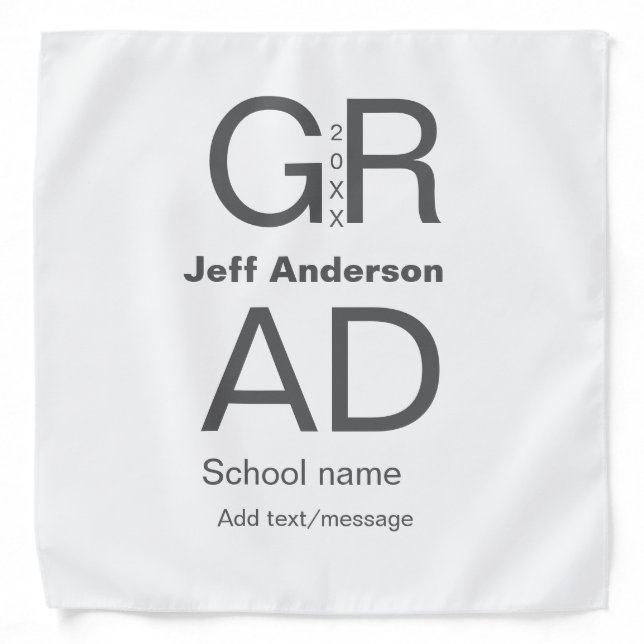 Grad typography modern graduation simple minimal c bandana (Front)