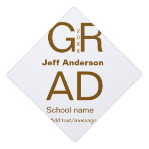 Grad typography modern graduation simple minimal c cap topper