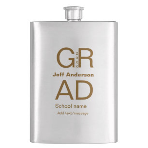 Grad typography modern graduation simple minimal c flask