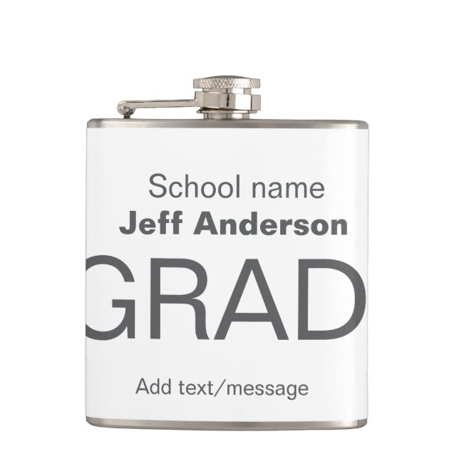 Grad typography modern graduation simple minimal c flask (Front)