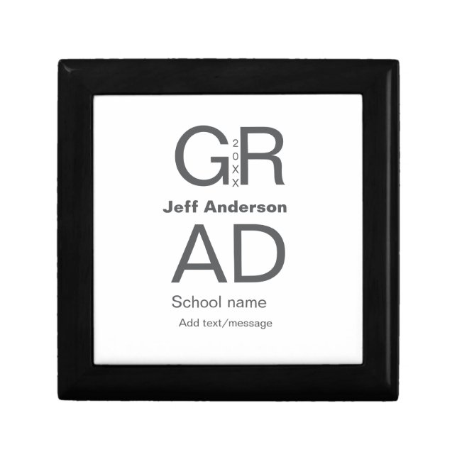 Grad typography modern graduation simple minimal c gift box (Front)