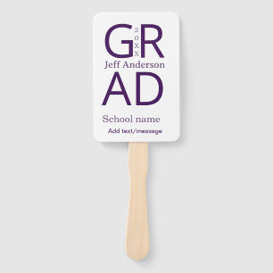 Grad typography modern graduation simple minimal c hand fan