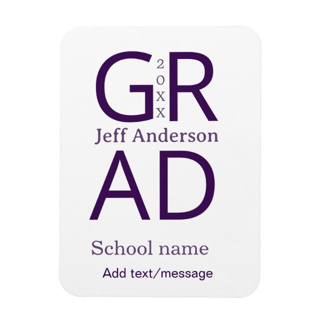 Grad typography modern graduation simple minimal c magnet (Vertical)