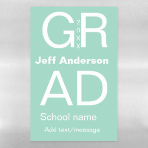 Grad typography modern graduation simple minimal c magnetic dry erase sheet