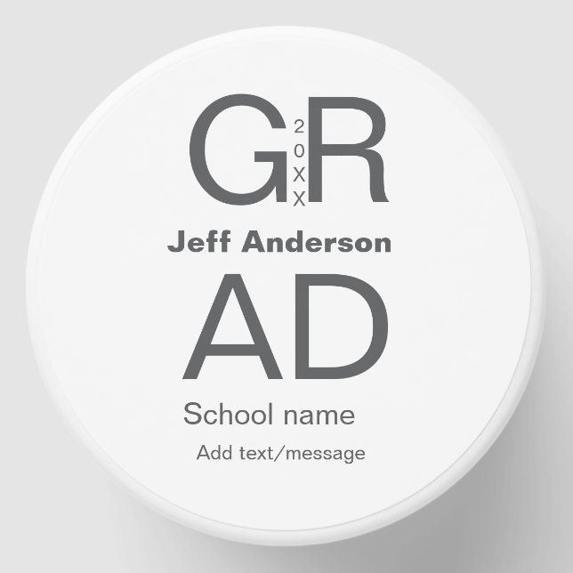 Grad typography modern graduation simple minimal c mini candle favors (Front)