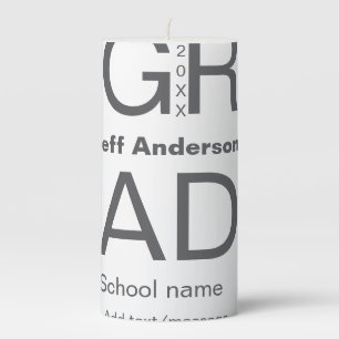 Grad typography modern graduation simple minimal c pillar candle
