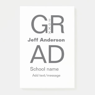 Grad typography modern graduation simple minimal c post-it notes