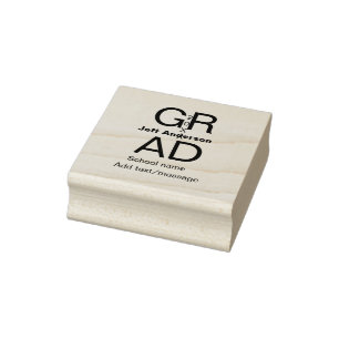 Grad typography modern graduation simple minimal c rubber stamp