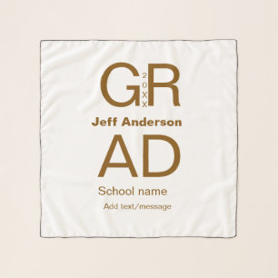 Grad typography modern graduation simple minimal c scarf