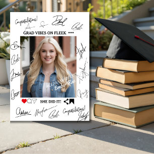  Grad Vibes Graduaition Guest Signature Board