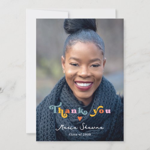 Grad Vibes Only Graduation Party Class Of 2024 Thank You Card