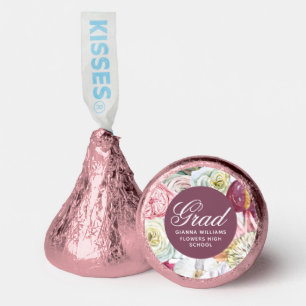 Grad Watercolor Floral Elegant Modern Graduation Hershey®'s Kisses®
