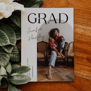 GRAD White Arch Graduation Announcement