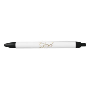 Grad white gold custom script class year elegant pen