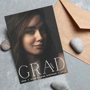 GRAD   White Modern University Photo Announcement